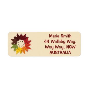 Maple leaf circle label