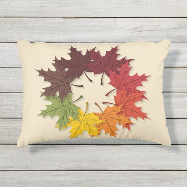 Maple leaf circle outdoor pillow (Front)
