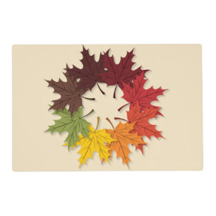Maple leaf circle placemat