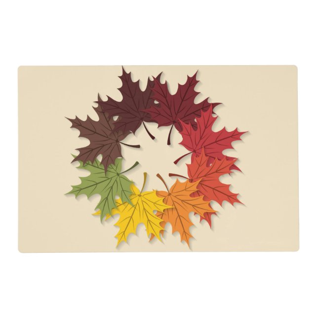 Maple leaf circle placemat (Back)