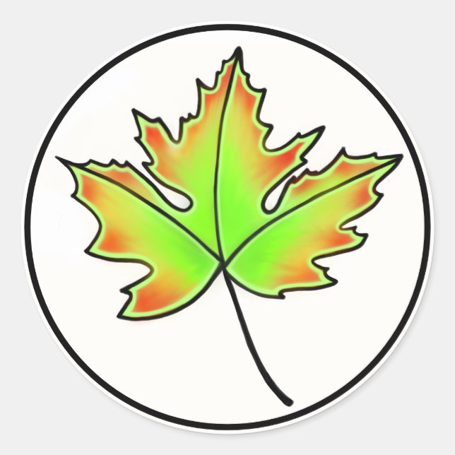 Maple Leaf Classic Round Sticker (Front)