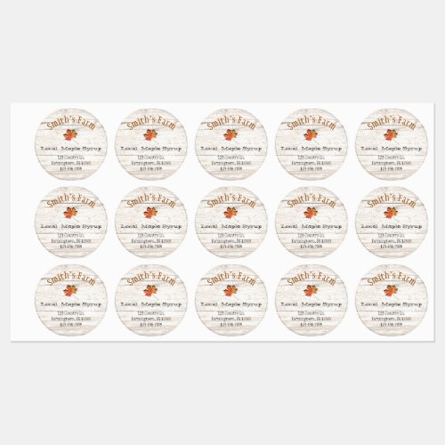 Maple Leaf Cutout Maple Syrup Waterproof Labels