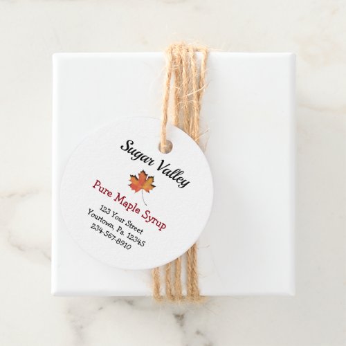 Maple Leaf Cutout Round Maple Syrup Hang Tags
