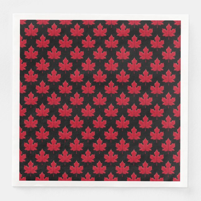 Maple Leaf Design Paper Dinner Napkins (Front)