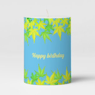 Maple leaf design  pillar candle