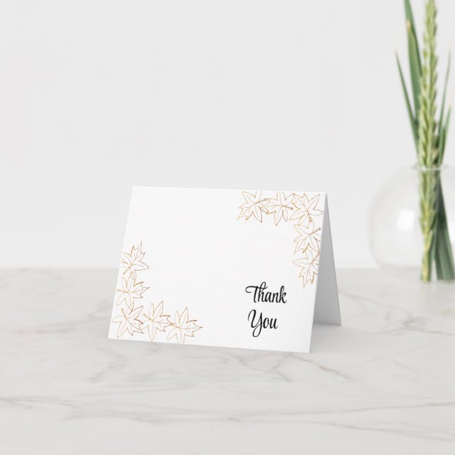 Maple Leaf Edge Bridesmaid Thank You Card (Front)