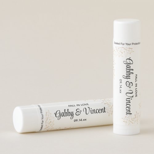 Maple Leaf Edge Fall Wedding Favor Lip Balm