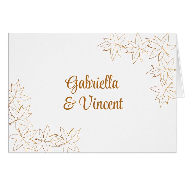 Maple Leaf Edge Fall Wedding Invitation (Front Horizontal)