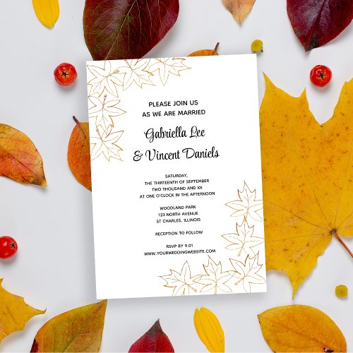 Maple Leaf Edge Fall Wedding Invitation