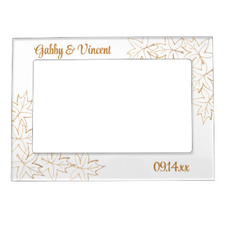 Maple Leaf Edge Fall Wedding Magnetic Frame