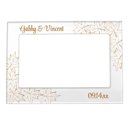 Maple Leaf Edge Fall Wedding Magnetic Frame