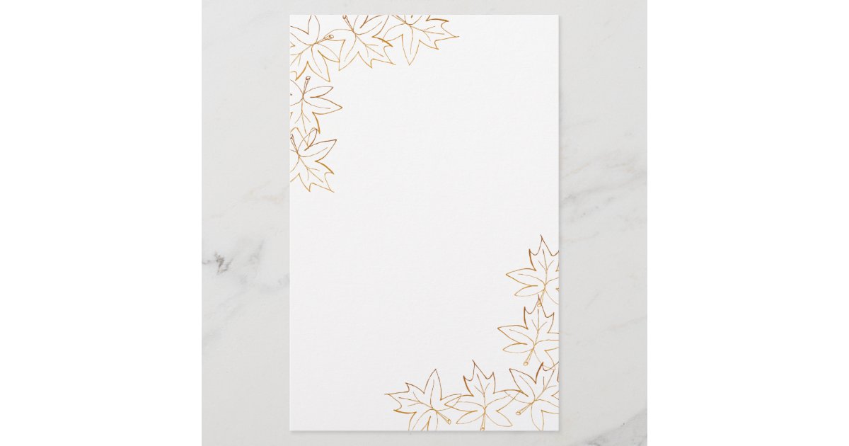 Maple Leaf Edge Stationery | Zazzle