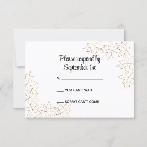 Maple Leaf Edge Wedding RSVP Response Card