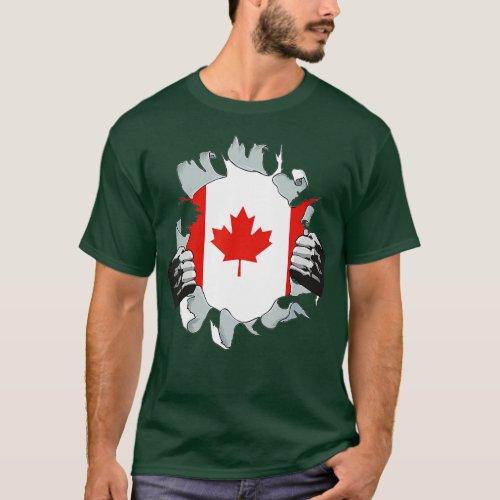 Maple Leaf Flag Canadian Roots Happy Canada Day 1s T_Shirt