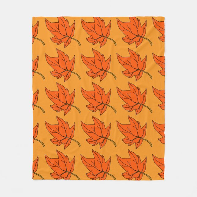 Maple leaf fleece blanket (Front)