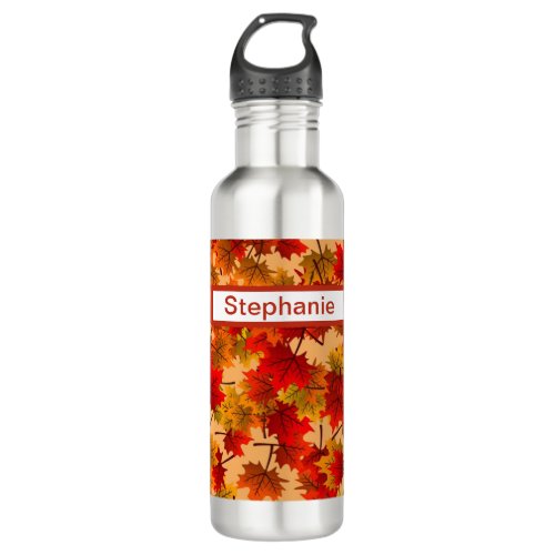 Maple Leaf Foliage  Personalized Stainless Steel Water Bottle