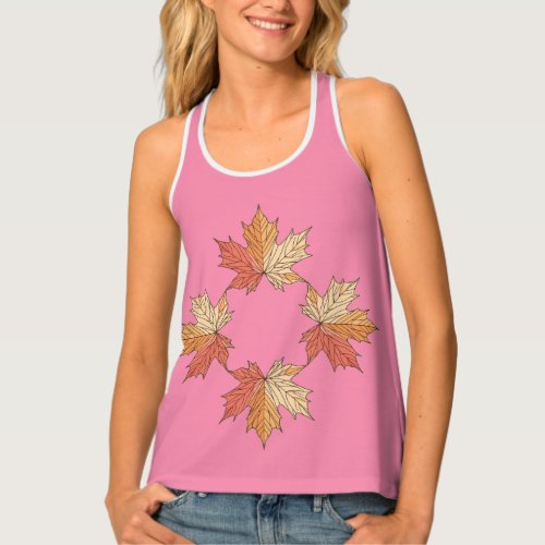 Maple leaf geometry tank top