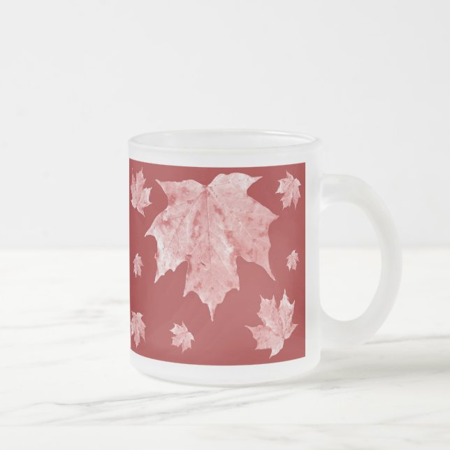 Maple Leaf Glass Mug - Abstract (Right)