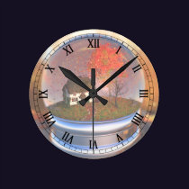 Maple Leaf Globe Clock