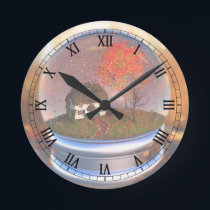 Maple Leaf Globe Clock