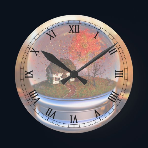 Maple Leaf Globe Clock