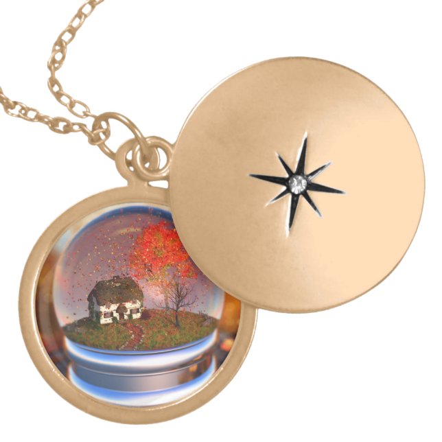 Maple Leaf Globe Necklace (Front)