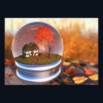 Maple Leaf Globe Photo Print