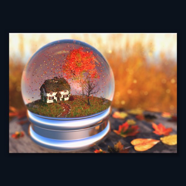 Maple Leaf Globe Photo Print