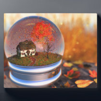 Maple Leaf Globe Picture Plaque