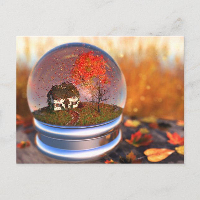 Maple Leaf Globe Postcard (Front)