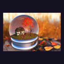 Maple Leaf Globe Print