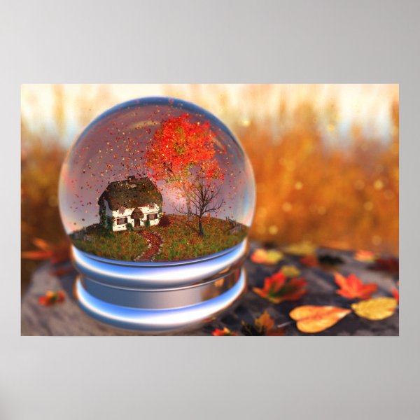 Maple Leaf Globe Print