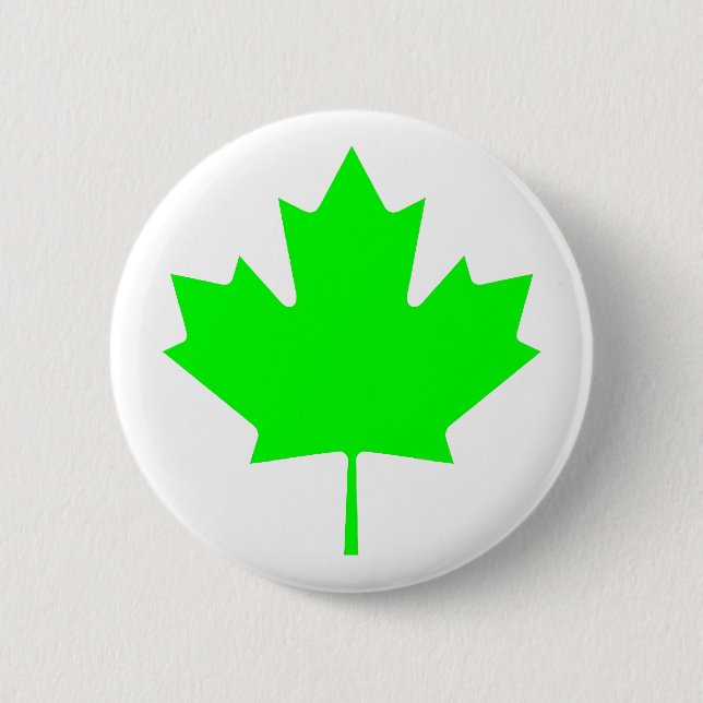 Maple Leaf Green LtTransp The MUSEUM Zazzle Gifts Pinback Button (Front)