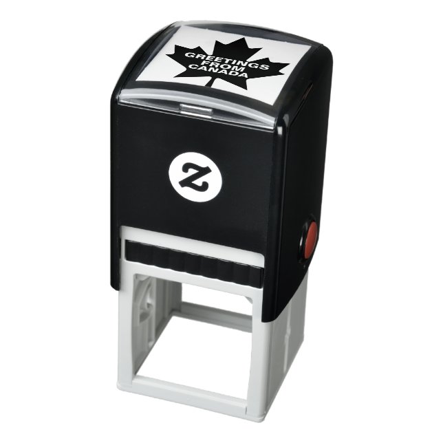 Maple Leaf Greetings From Canada customizable Self-inking Stamp (Product)