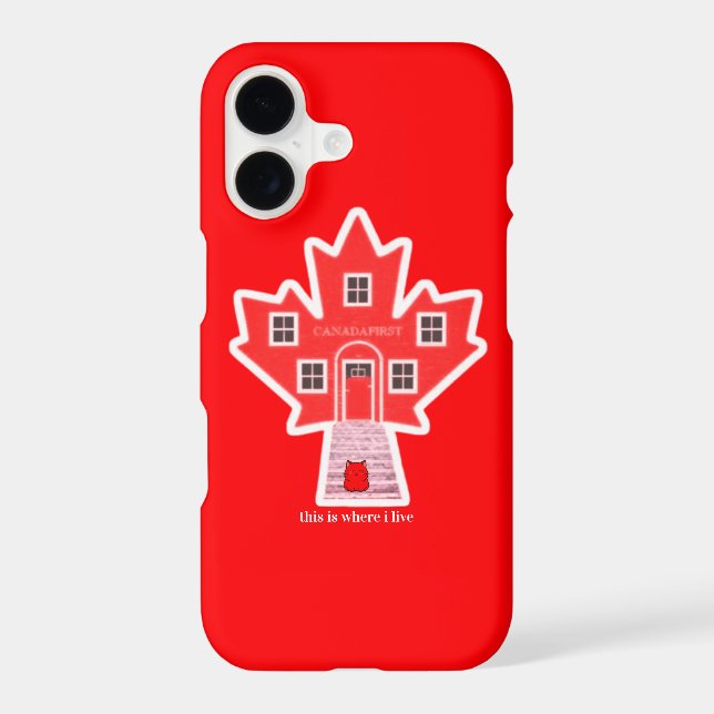 MAPLE LEAF HOUSE WITH CAT iPhone CASE (Back)