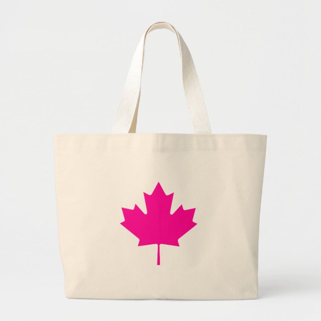 Maple Leaf MagentaTransp The MUSEUM Zazzle Gifts Large Tote Bag (Front)