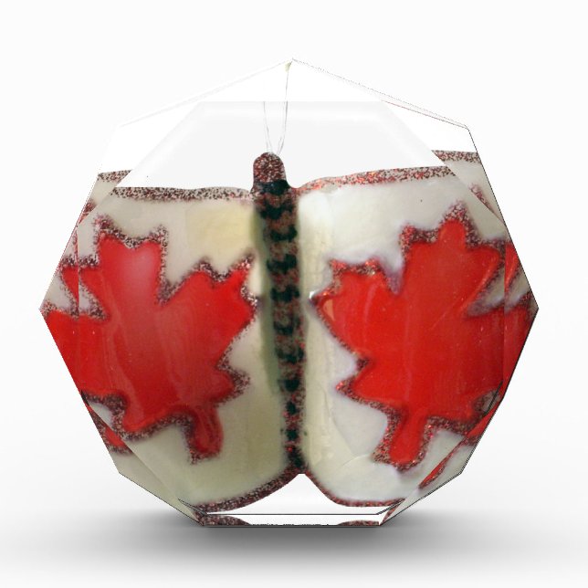 "Maple Leaf Monarch" Canadian Flag Butterfly  Acrylic Award (Front)