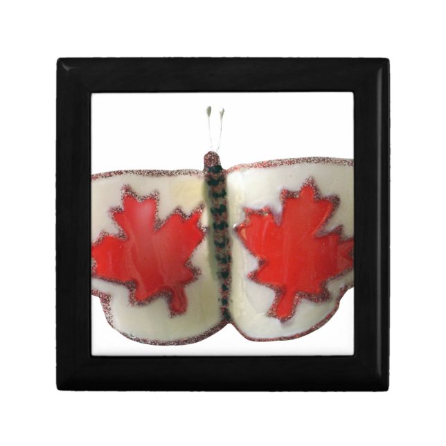 "Maple Leaf Monarch" Canadian Flag Butterfly  Jewelry Box (Front)
