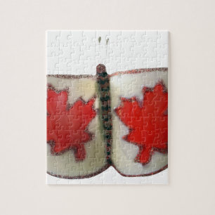 "Maple Leaf Monarch" Canadian Flag Butterfly Jigsaw Puzzle