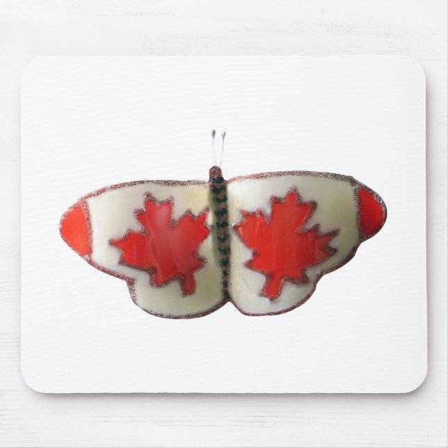 "Maple Leaf Monarch" Canadian Flag Butterfly  Mouse Pad (Front)