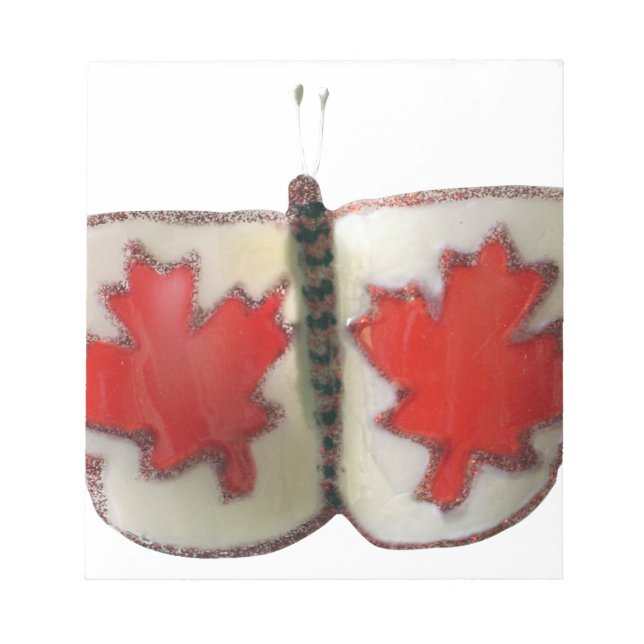 "Maple Leaf Monarch" Canadian Flag Butterfly  Notepad (Front)