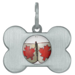 "Maple Leaf Monarch" Canadian Flag Butterfly Pet ID Tag