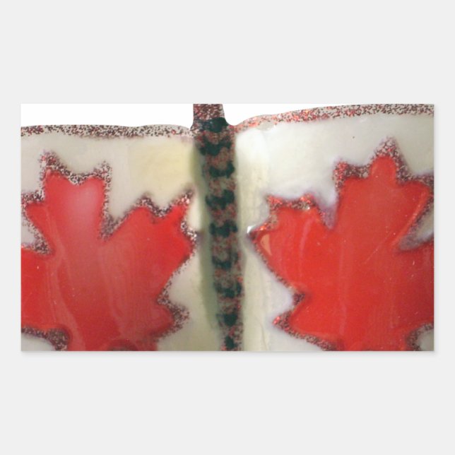 "Maple Leaf Monarch" Canadian Flag Butterfly  Rectangular Sticker (Front)