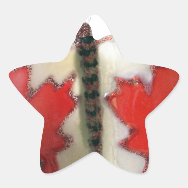 "Maple Leaf Monarch" Canadian Flag Butterfly  Star Sticker (Front)