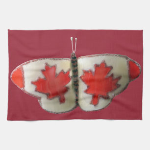 "Maple Leaf Monarch" Canadian Flag Butterfly Towel