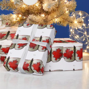 "Maple Leaf Monarch" Canadian Flag Butterfly Wrapping Paper
