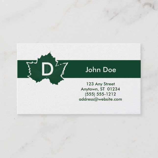 Maple Leaf Monogram Business Card (Front)