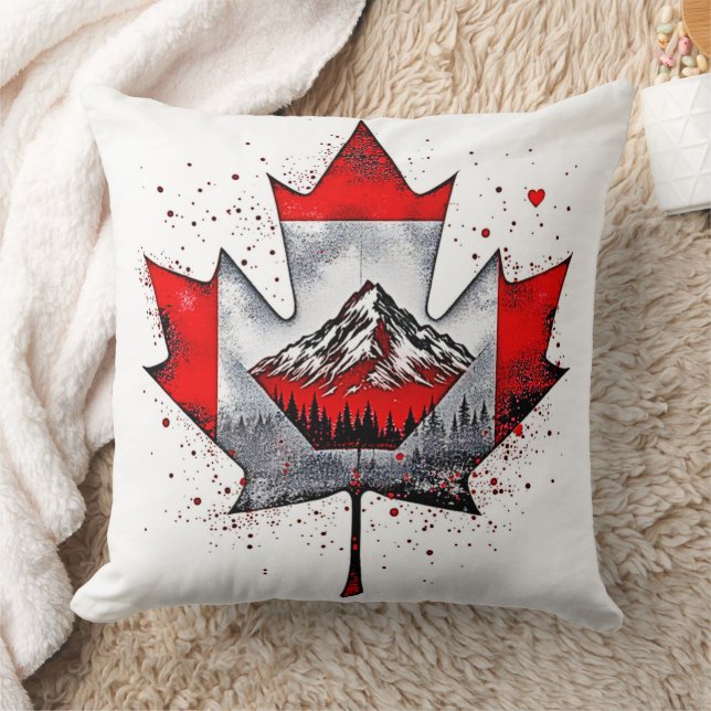 Maple Leaf Mountain Soul Throw Pillow (Blanket)