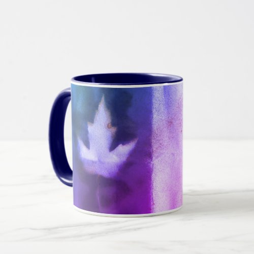 Maple Leaf Natural Ink Handmade Purple Organic Art Mug