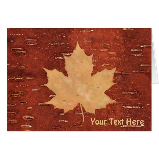 Maple Leaf On Inner Birch Bark Cards (Front Horizontal)
